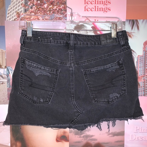 american eagle black denim skirt size 4 - Picture 2 of 3